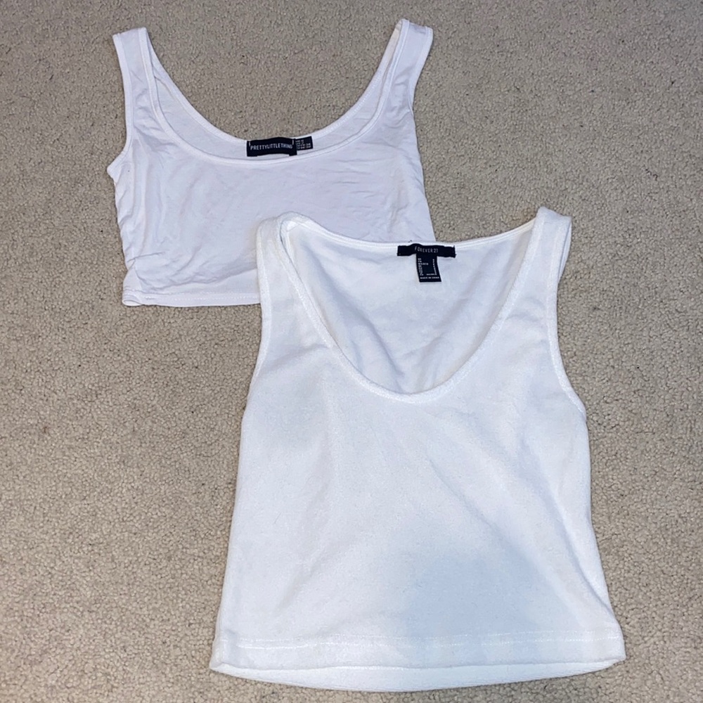 Bundle 2 White crop tops (PLT + forever21)